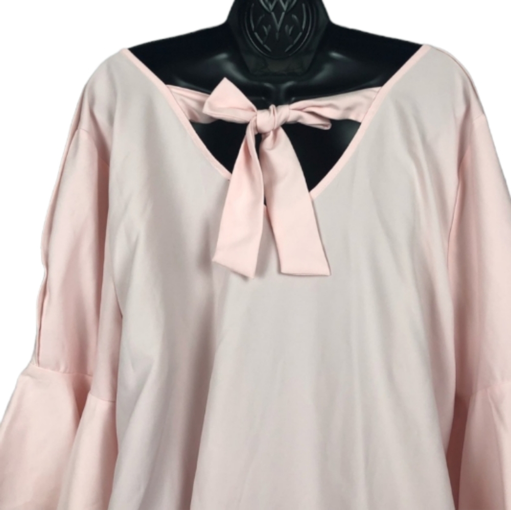 Lane Bryant Pink Kimono Long Sleeve Top Blouse Plus Size Back Tie Closure - Picture 5 of 10